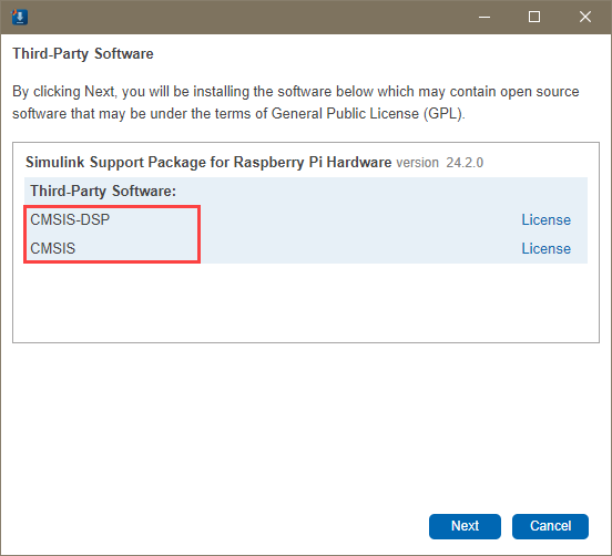 CMSIS and third-party component installation in Hardware Setup