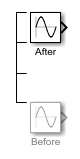 A Sine Wave block before and after moving up by three times its height.