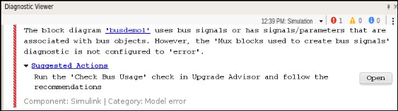 Diagnostic Viewer window displaying an error message and suggested actions.