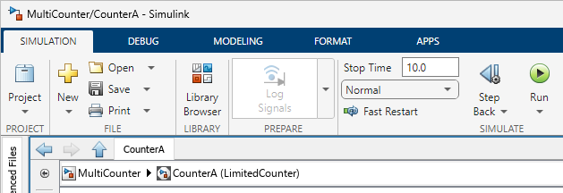 Window with LimitedCounter open as referenced model