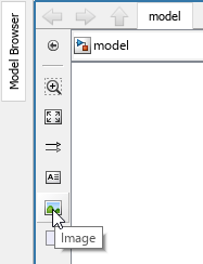 Upper left corner of Simulink Window with pointer hovering over the Image button