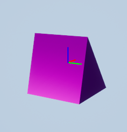 Prism shape with coordinate system axes at the actor origin.