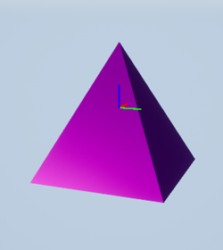 Pyramid shape with coordinate system axes at the actor origin.
