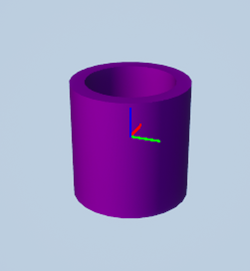 Tube shape with coordinate system axes at the actor origin.