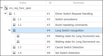 Index numbering for requirement 1.3 and its children is disabled.