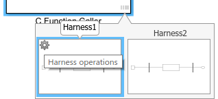 Access harness operations from the badge