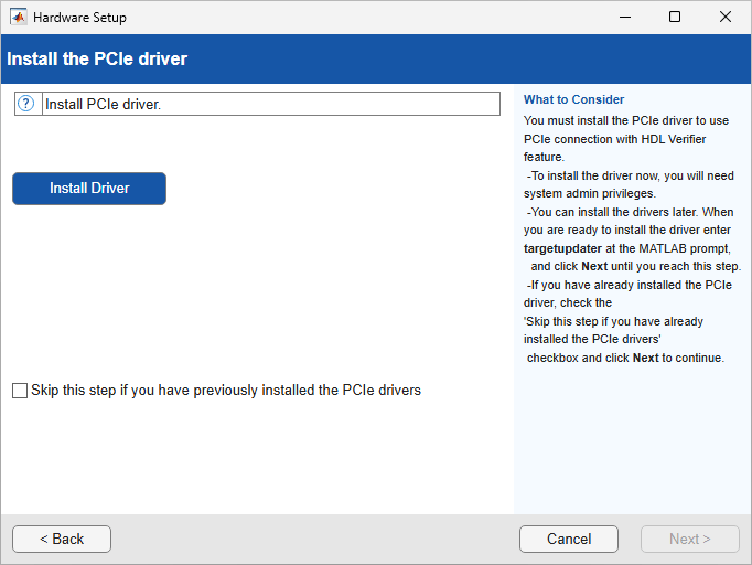 Install PCI Express driver