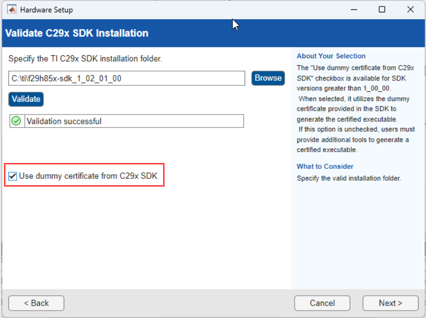 C29x SDK validation