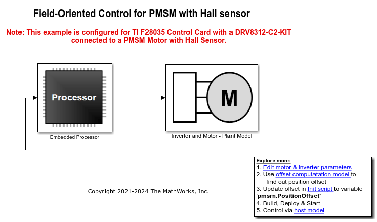 C2000 プロセッサを使用したホールセンサ付き PMSM のフィールド指向制御
