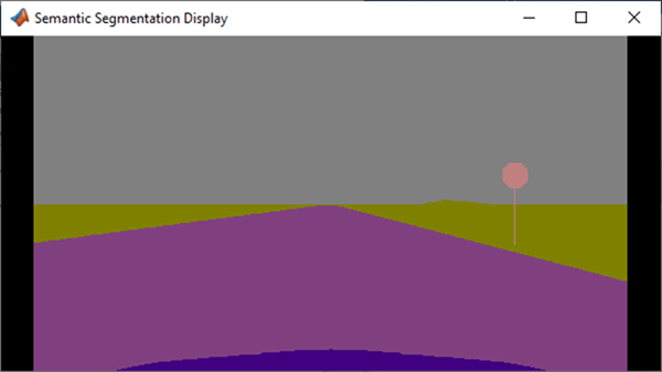 Semantic segmentation display which displays the stop sign