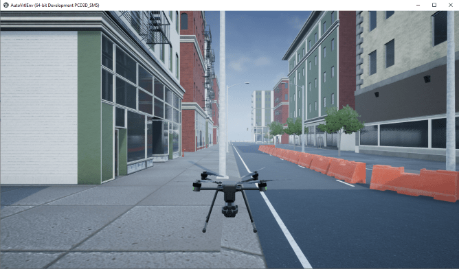 Unreal Engine 環境でのシンプルなフライト シナリオとセンサーのシミュレーション