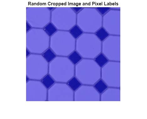 Figure contains an axes object. The hidden axes object with title Random Cropped Image and Pixel Labels contains an object of type image.