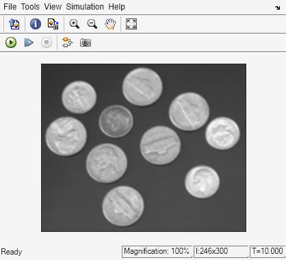 Figure Output image contains an axes object and other objects of type uiflowcontainer, uimenu, uitoolbar. The hidden axes object contains an object of type image.