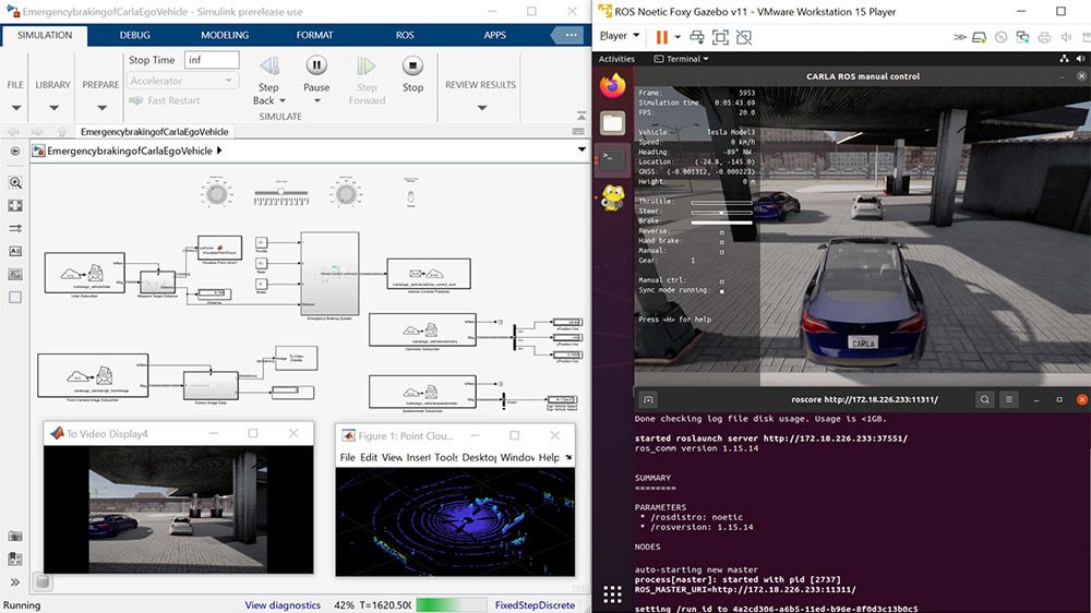 Simulink と CARLA ROS Bridge を使用した CARLA シミュレーター内でのエゴビークルの制御