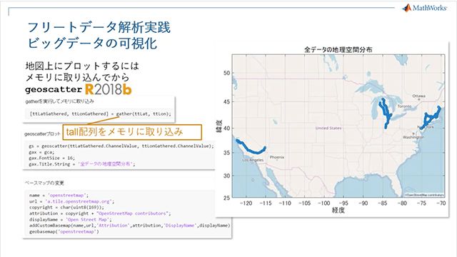 車両走行ログ(フリートデータ)を対象として、デスクトップPCで MATLAB を使ったビッグデータの読み込み、前処理、可視化などを紹介します。