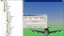 Animate the 3D motion of a 747 aircraft along a helical trajectory.